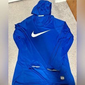 Men’s Large Nike Elite Hooded Long sleeve Dri-Fit shirt (royal blue)